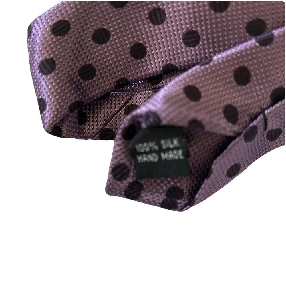 Emilio Ponti Tie Purple On Purple Polka‎ Dot Silk Necktie Woven Selftipped